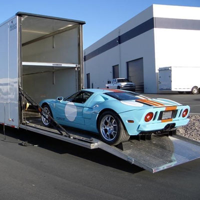 Blue Luxury Car Enclosed Car Shipping in Florida